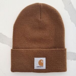 Carhartt Knit Watch Cap Beanie Cuffed Logo Patch OS Brown